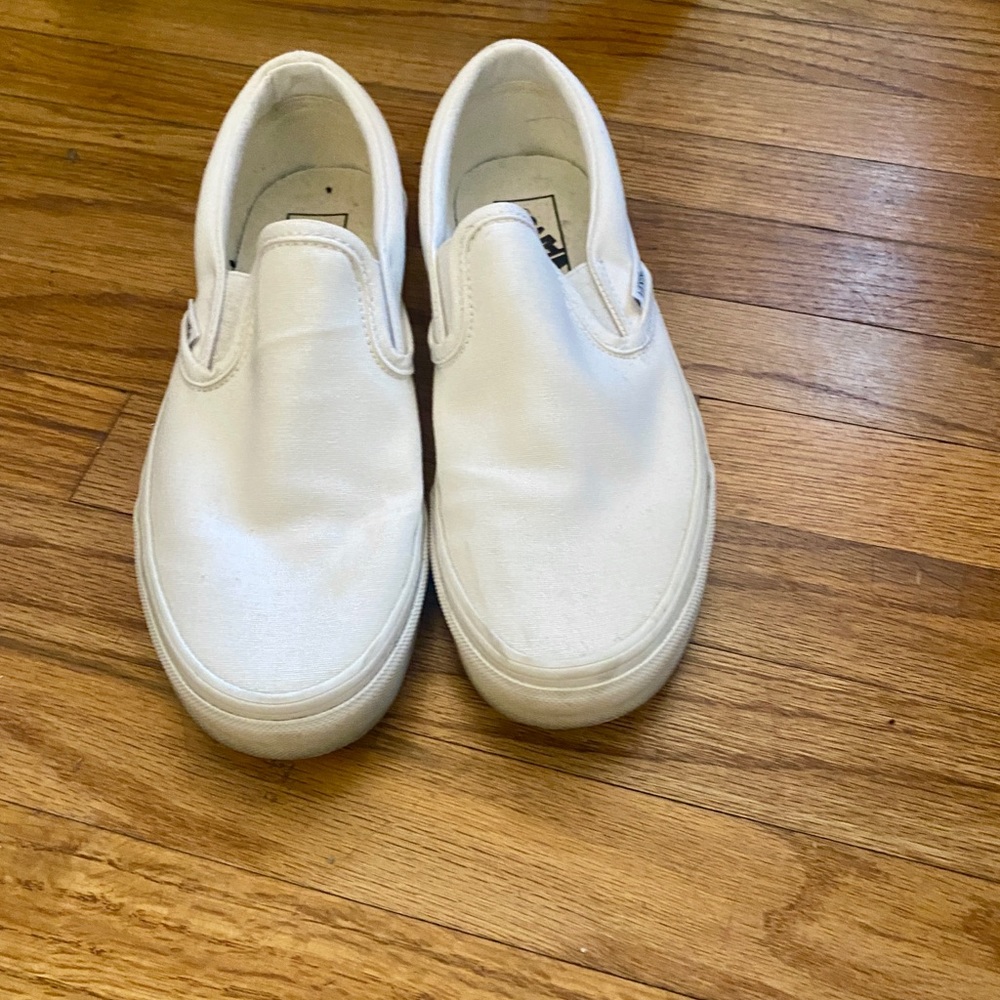 white slip on vans
